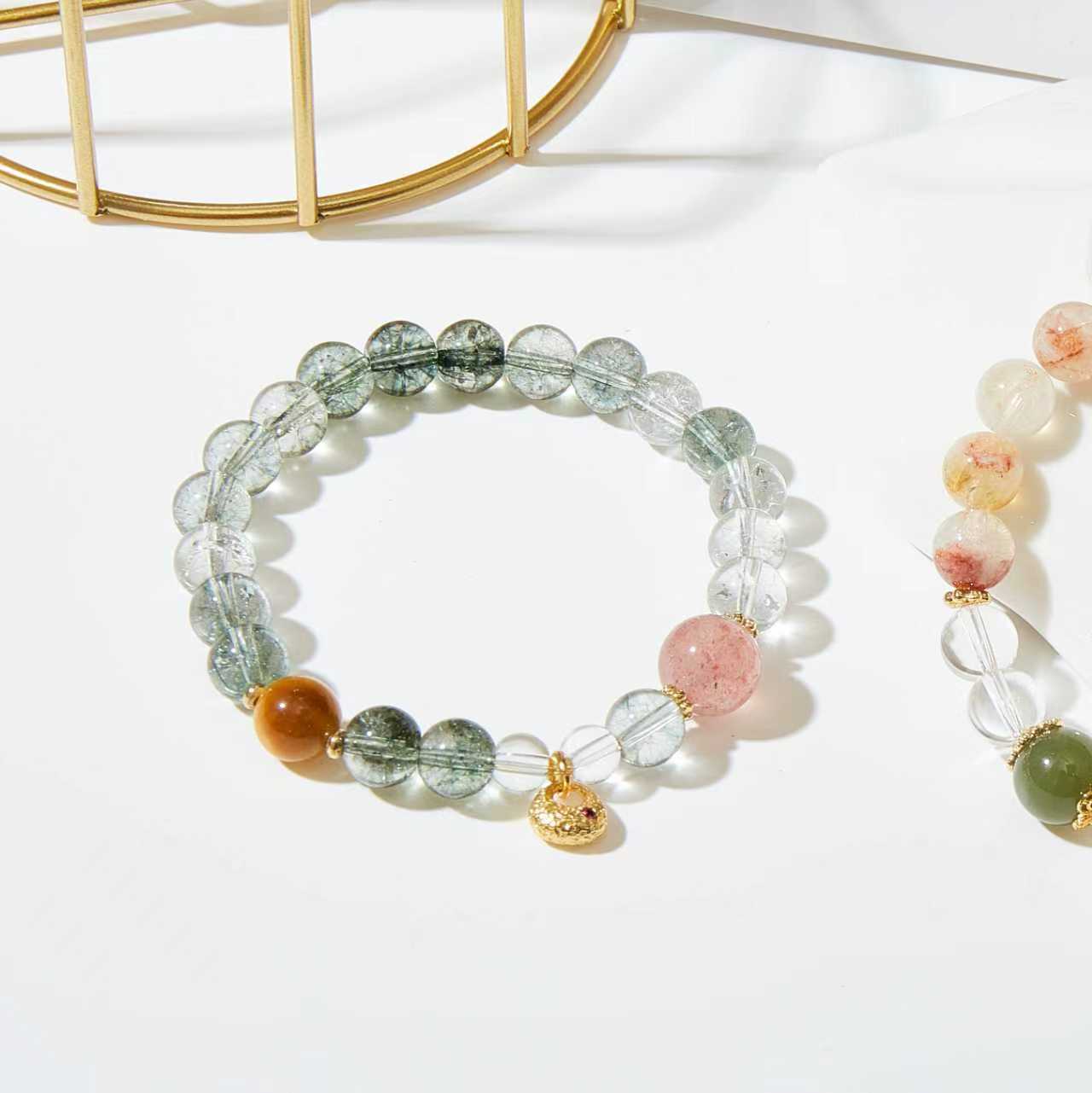 New Chinese-Style Green Phantom Beaded Bracelet